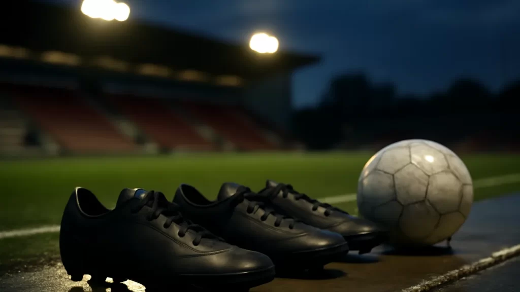 Comparing betting operators: a practical decision guide Three worn football boots on wet touchline under glowing floodlights.