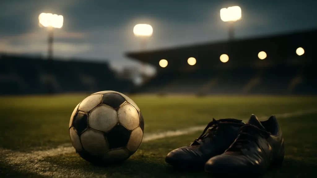 How NFL Backup Quarterbacks Shaped 2026 Rosters After Cuts Wet football on turf under floodlights, empty stands and boots nearby.