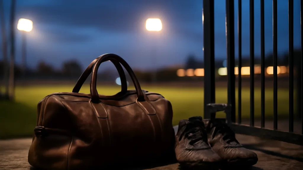Planning a multi-match trip: what to prioritise and how to avoid costly mistakes Leather holdall and boots by stadium gate with floodlights and train