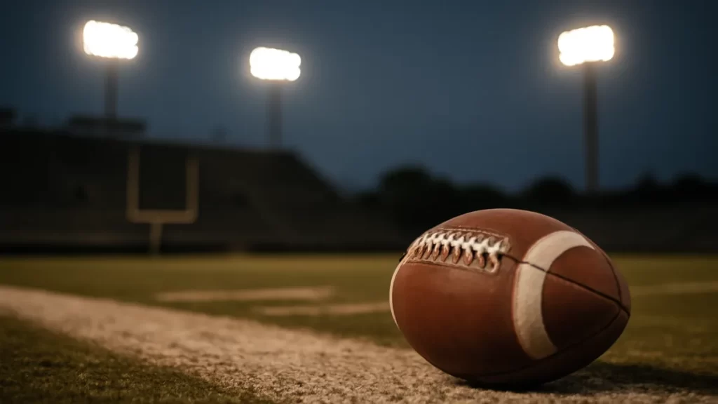 SEC formally opposes NFL-to-college returns amid LSU eligibility dispute Football on scuffed turf at dusk, floodlights glowing, empty stands blurred