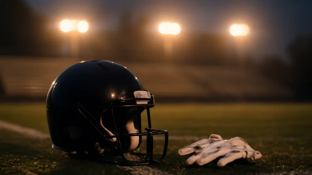 Za’Darius Smith explains family tragedy behind sudden 2025 retirement Unbranded football helmet and gloves on wet turf, empty stands