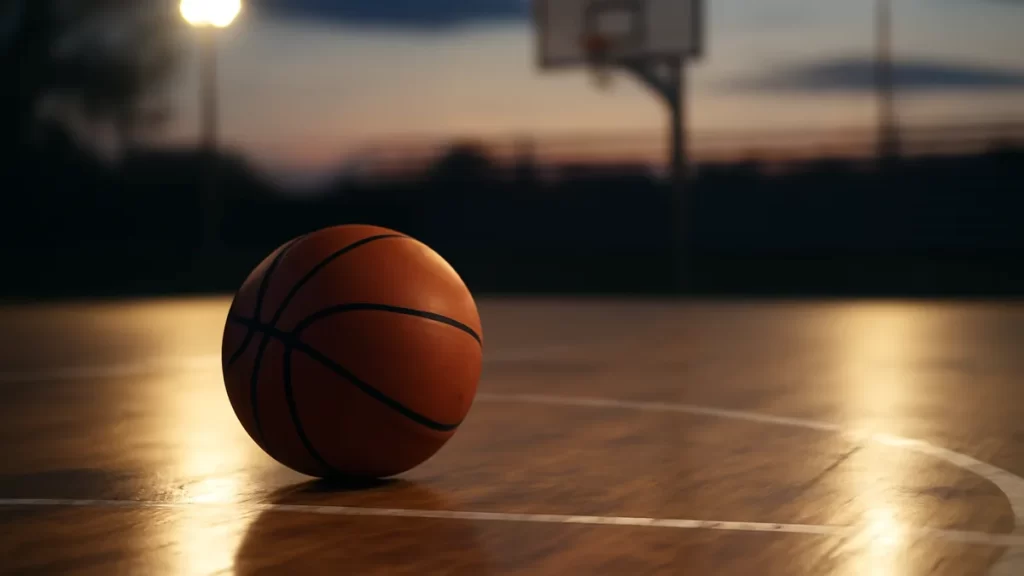 Commissioner Engelbert to leave WNBA at end of 2026 season Basketball on hardwood court with goal and empty blurred stands