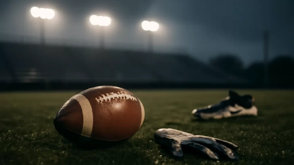 Calls grow for Howie Roseman’s exit after Hurts injury Wet football on turf under floodlights with empty blurred stadium stands.