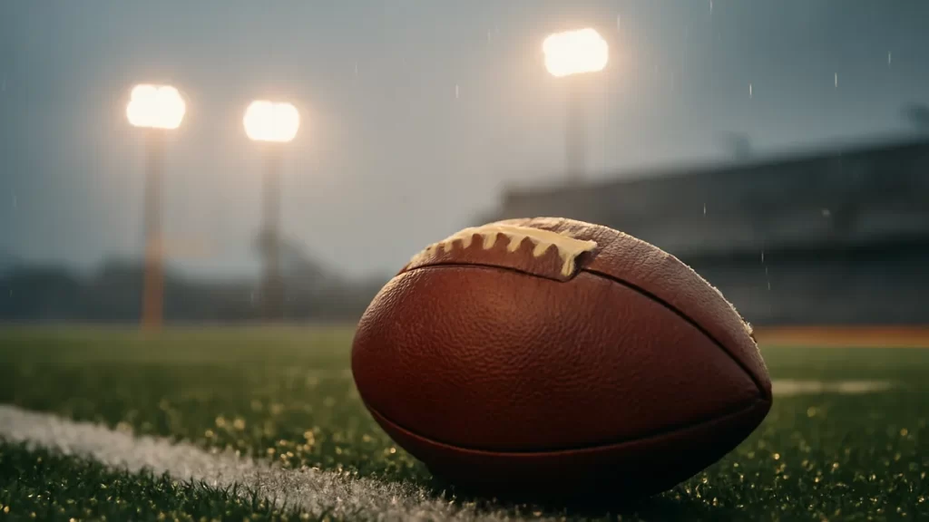 Cardinals spring shock upset over Rams as Eagles slump continues Leather football on wet turf under floodlights with empty blurred stands