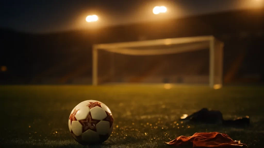 Golden State Valkyries reach WNBA semifinals with 77-73 win Wet pitch at dusk with football near goal under floodlights.