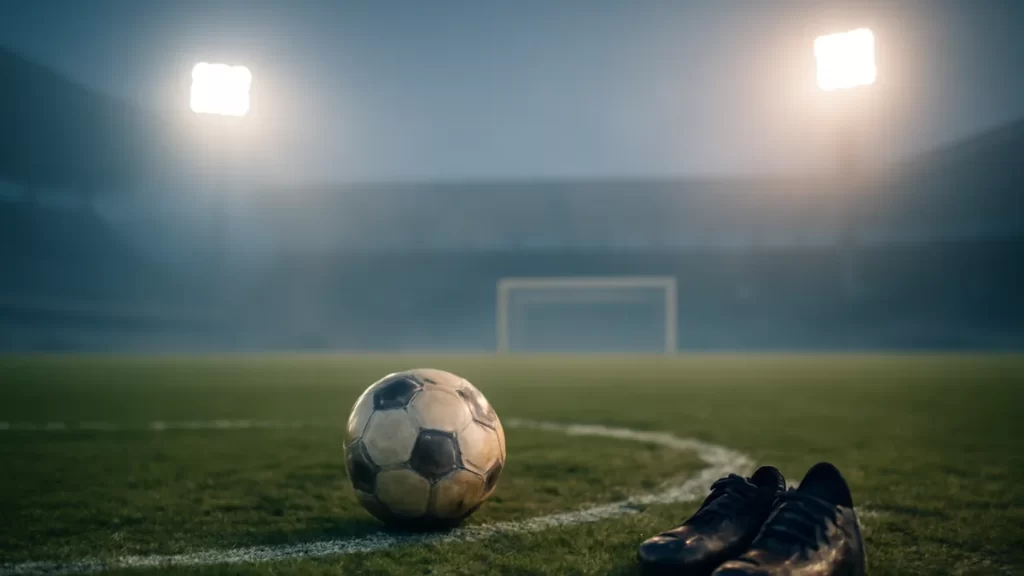 Six Trades That Could Reshape the 2026–27 MLB Offseason Scuffed football on wet pitch with boots by sideline, empty stands.