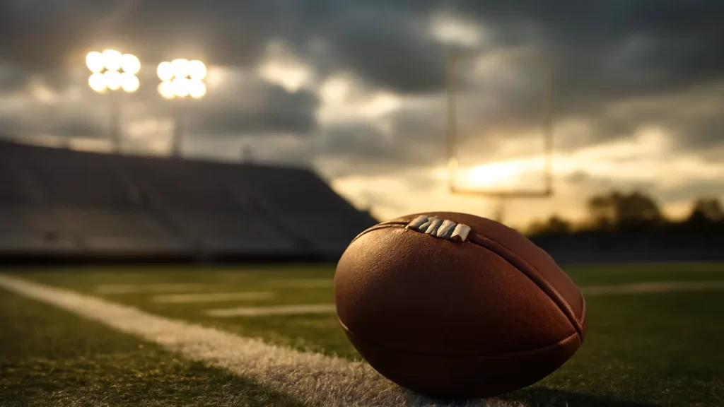 Texans acquire Marvin Harrison Jr. in in-season blockbuster trade Football on turf by sideline with empty stands and floodlights.